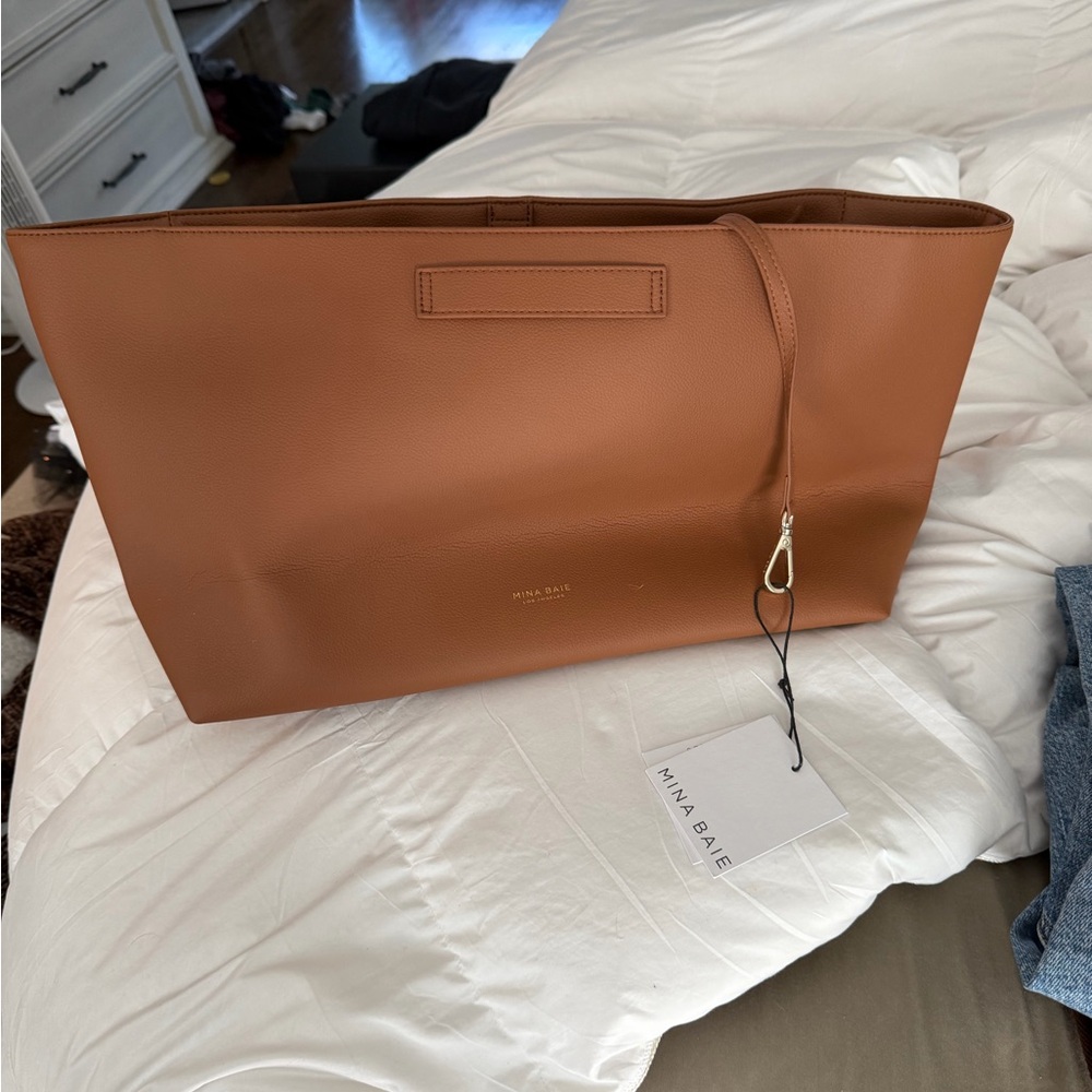 Tan Leather Tote Insert